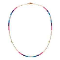 Mini Rizon Necklace/Bracelet | Pink Pattern | Yellow Gold