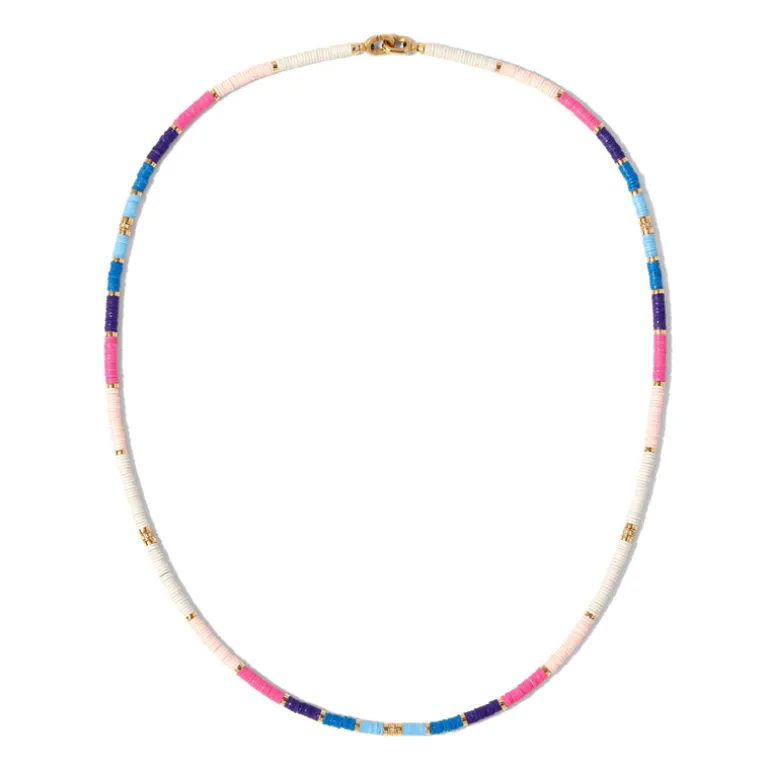 Mini Rizon Necklace/Bracelet | Pink Pattern | Yellow Gold