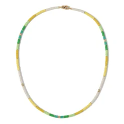 Mini Rizon Necklace/Bracelet | Green Pattern | Yellow Gold