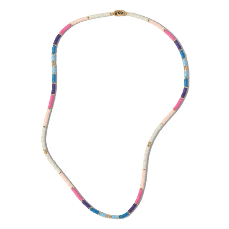 Mini Rizon Necklace/Bracelet | Pink Pattern | Yellow Gold