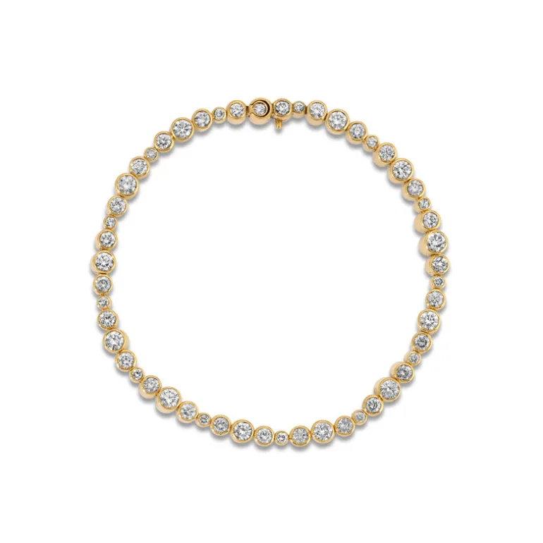 Mixed Capsule Bracelet | Diamonds Edge Detail Detail | Yellow Gold