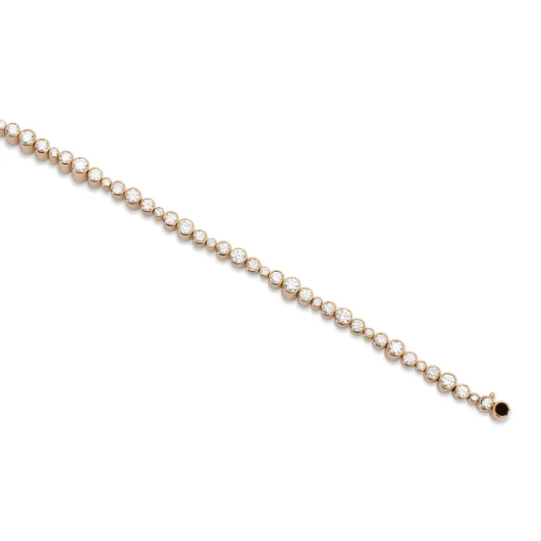 Mixed Capsule Bracelet | Diamonds Edge Detail Detail | Yellow Gold