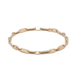 Monolinka Bracelet | 4mm | Edged Pave I Yellow Gold