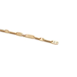 Monolinka Bracelet | 5mm | Edge Pave I Yellow Gold
