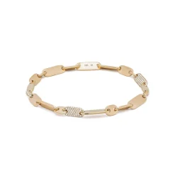Monolinka Bracelet | 5mm | Pave I Yellow Gold
