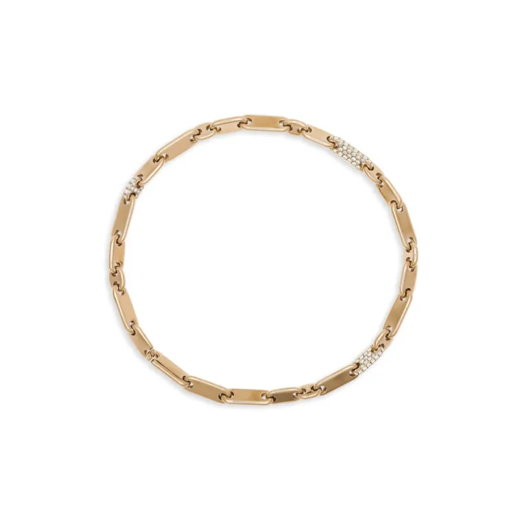 Monolinka Bracelet | 4mm | Pave I Yellow Gold
