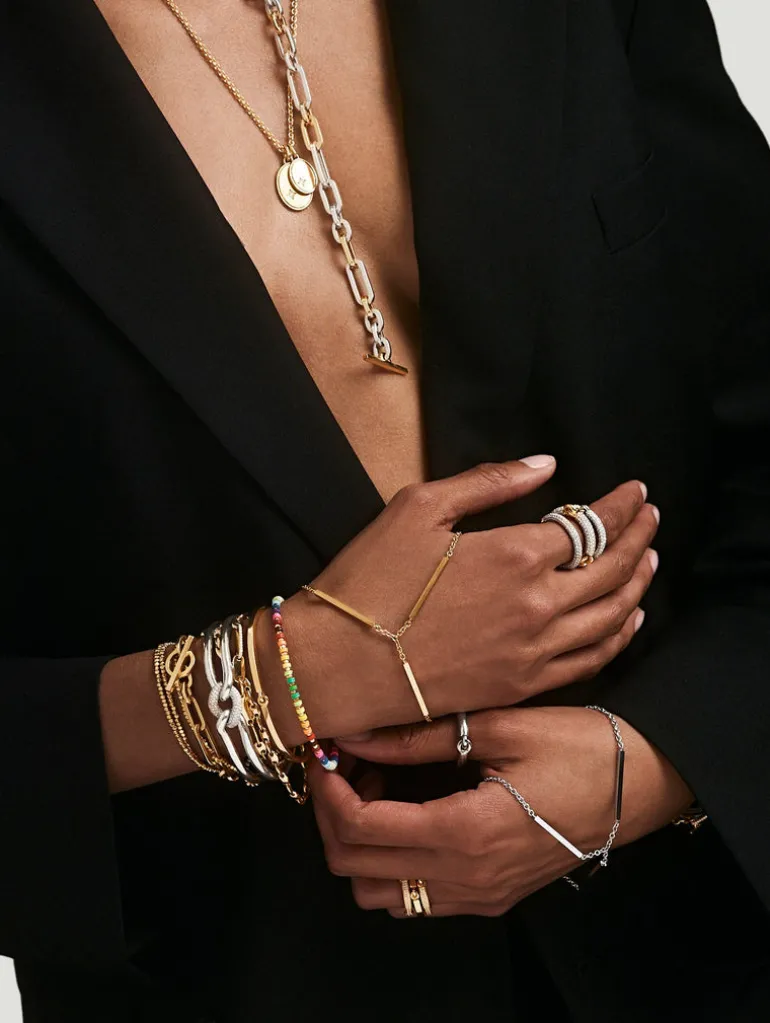 Neo Bracelet | 3mm | Edge Pave | Yellow Gold