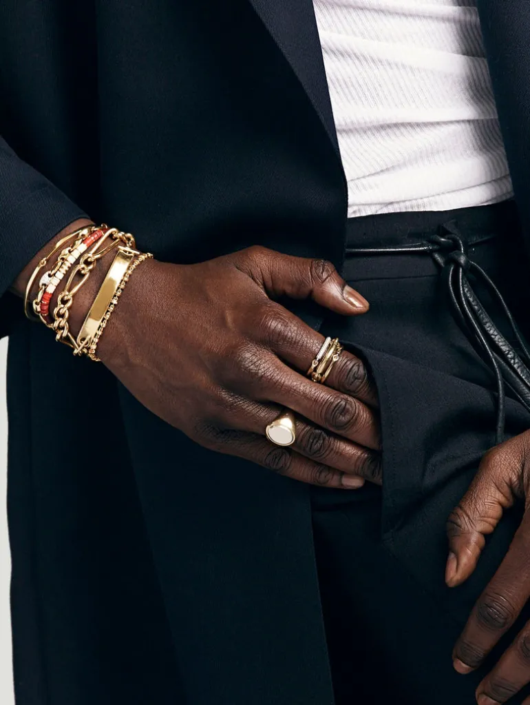 Neo Bracelet | 7mm | Edge Pave | Yellow Gold