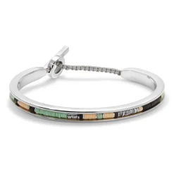 Oblong Square Cuff | Mint Green Pattern | Sterling Silver