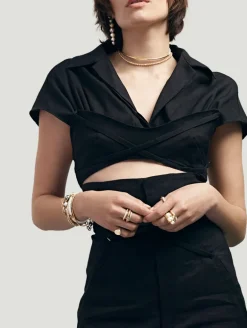 Omni 16" Necklace | 4mm | Pave Detail | Yellow Gold