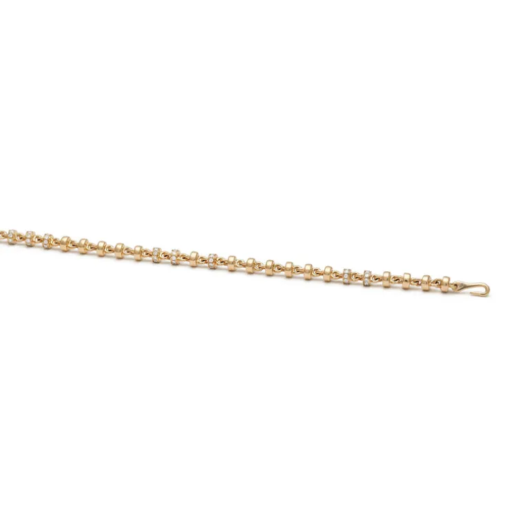 Omni 16" Necklace | 4mm | Pave Detail | Yellow Gold