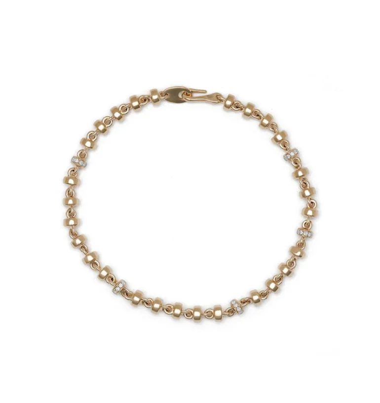 Omni Bracelet | 4.5mm | Pave Detail | Yellow Gold