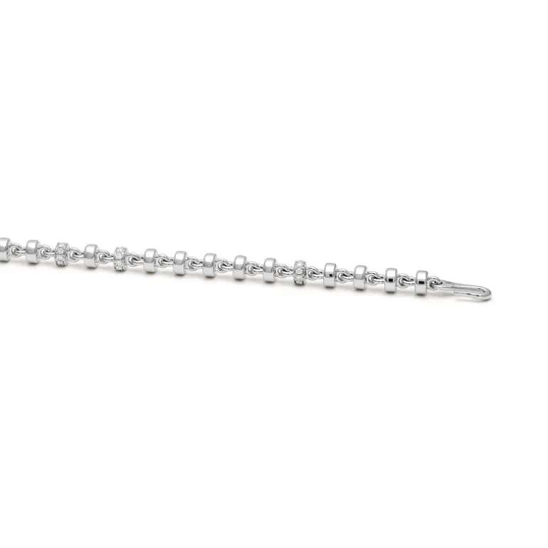 Omni Bracelet | 5.5mm | Pave Detail | White Gold