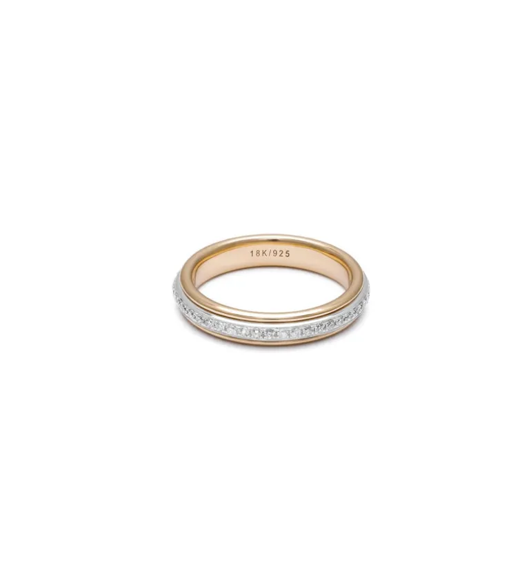Orb Ring | 4.5mm | Pave Detail | Mixed Metal