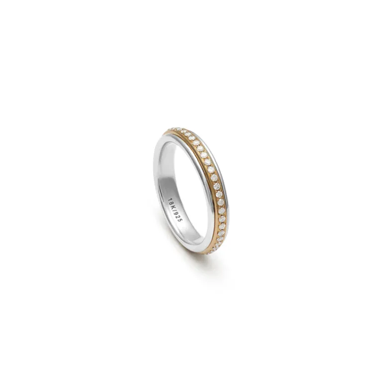 Orb Ring | 4.5mm | Pave Detail | Mixed Metal