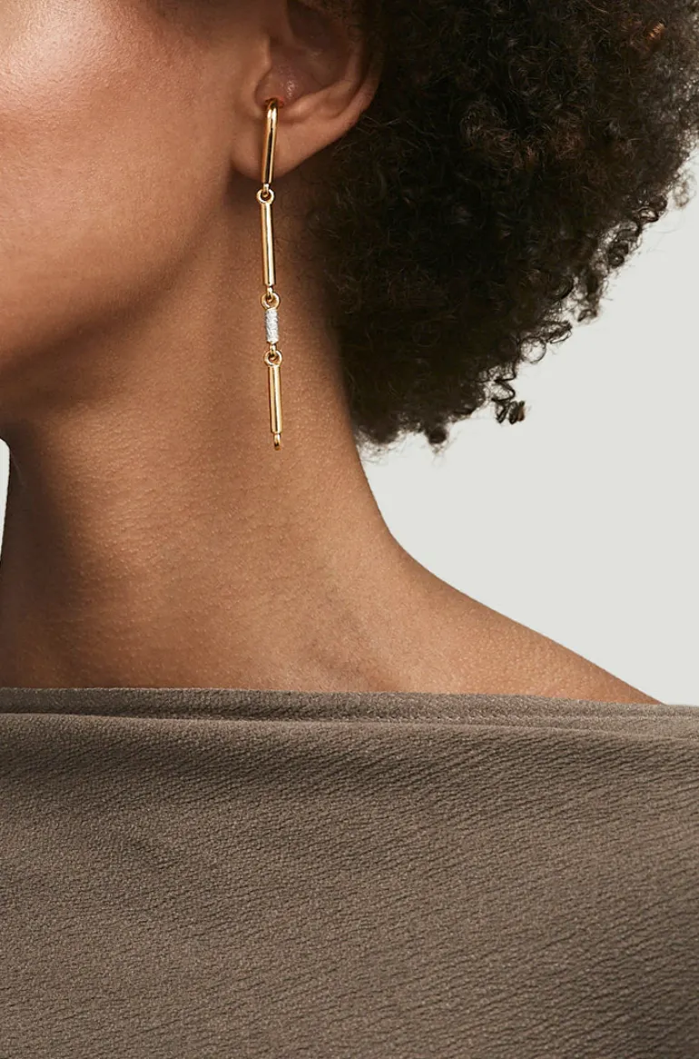 Orion Single Earring | Pave Detail | Yellow Gold