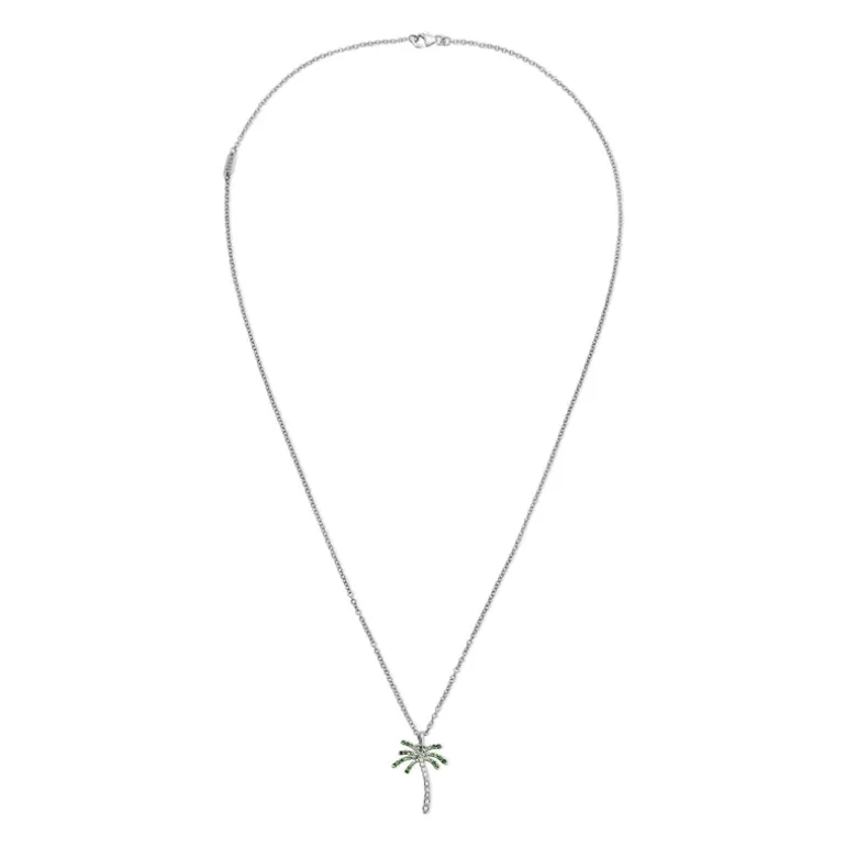 Paradisa Necklace | Pave Detail Tsavorite I White Gold