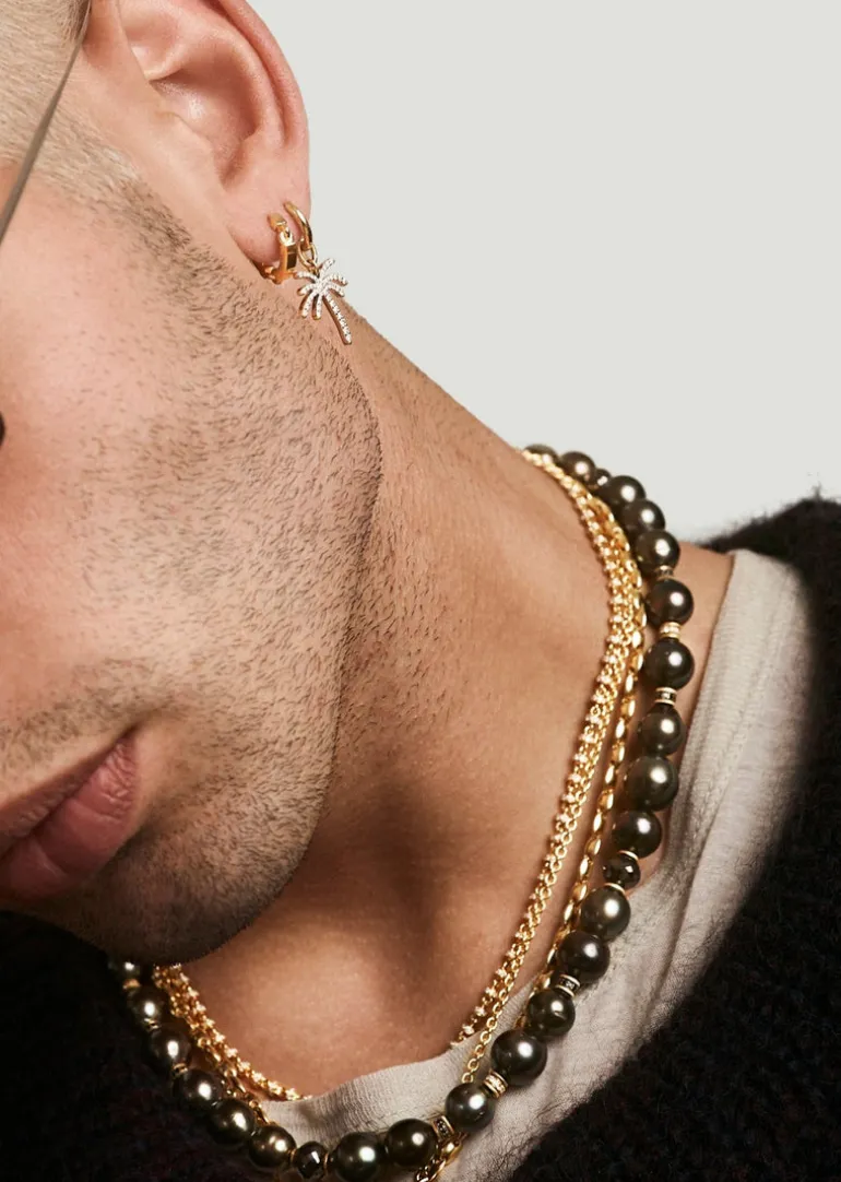 Paradisa Single Earring | Sapphire Pave | Yellow Gold