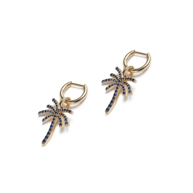 Paradisa Single Earring | Sapphire Pave | Yellow Gold