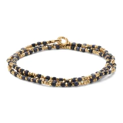 Percep Three Wrap Bracelet | Sapphire | Yellow Gold