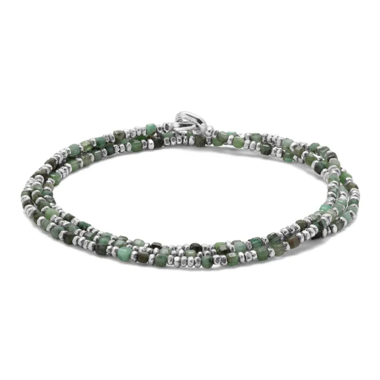 Percep Three Wrap Bracelet | Peridot | Sterling Silver