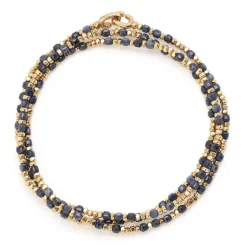 Percep Three Wrap Bracelet | Sapphire | Yellow Gold