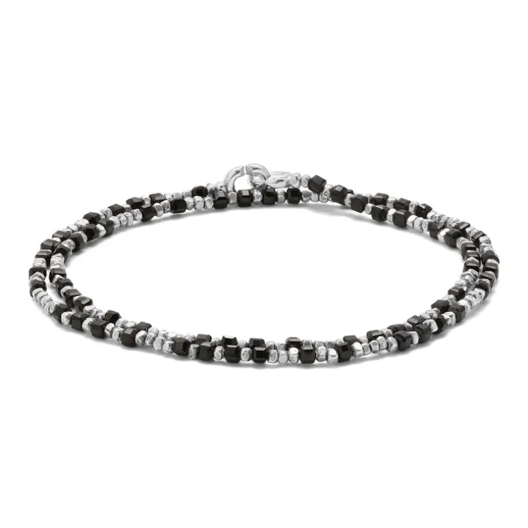 Percep Two Wrap Bracelet | Onyx | Sterling Silver