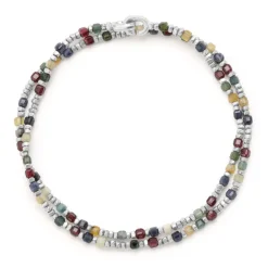Percep Two Wrap Bracelet | Multi Gemstones | Sterling Silver
