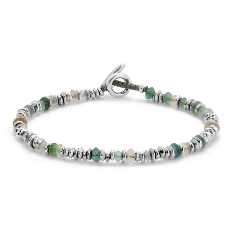 Pilla Bracelet | Green Jade | Sterling Silver