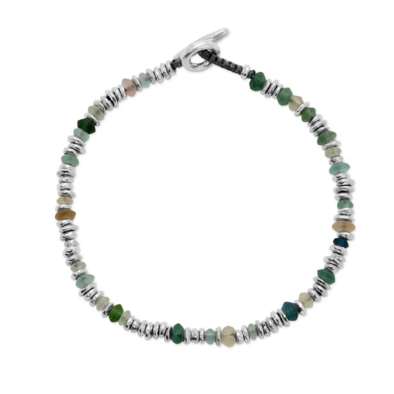 Pilla Bracelet | Green Jade | Sterling Silver