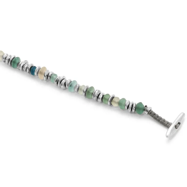 Pilla Bracelet | Green Jade | Sterling Silver