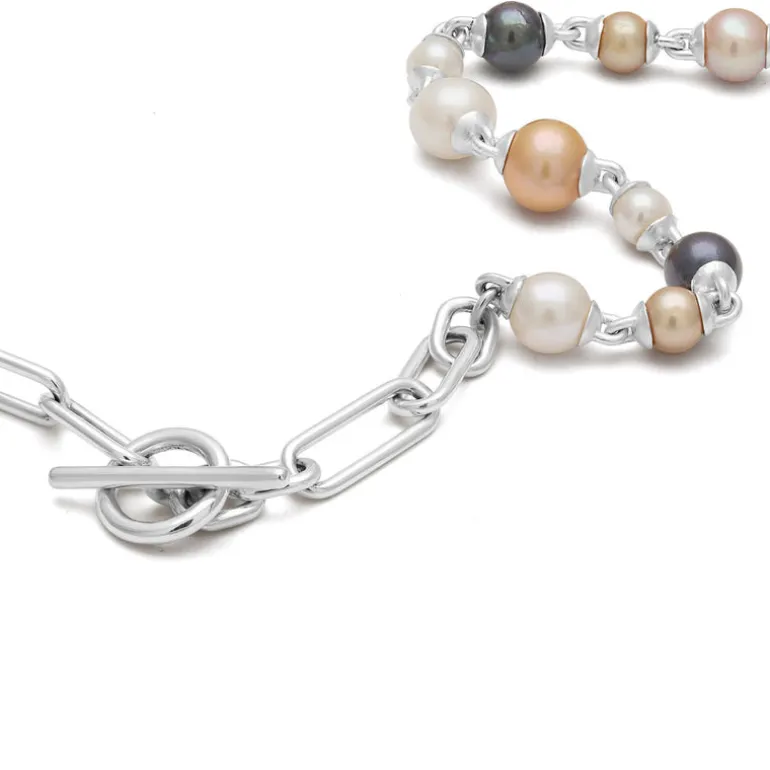 Pina Linka Necklace | Mix Color Pearls | Sterling Silver