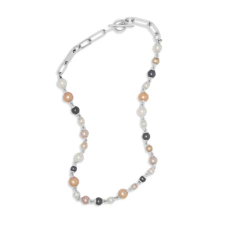 Pina Linka Necklace | Mix Color Pearls | Sterling Silver