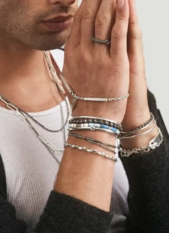 Rizon Bracelet | Light Blue Pattern | Pave | Black Gold