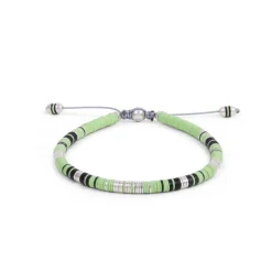 Rizon Bracelet | Lime Green Pattern | Sterling Silver