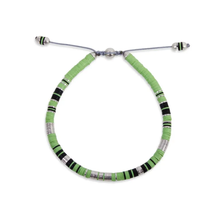 Rizon Bracelet | Lime Green Pattern | Sterling Silver