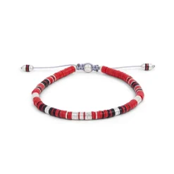Rizon Bracelet | Red Pattern | Sterling Silver