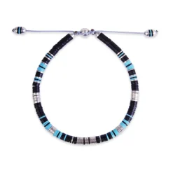 Rizon Bracelet I Black Pattern I Sterling Silver