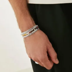 Rizon Bracelet I Brown Pattern I Sterling Silver