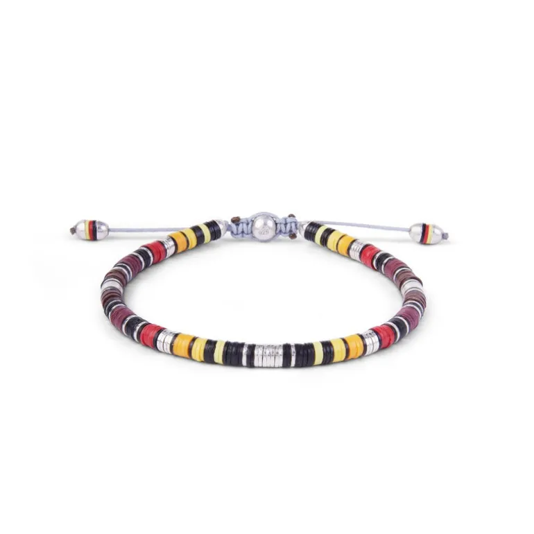 Rizon Bracelet I Burgundy Pattern I Sterling Silver