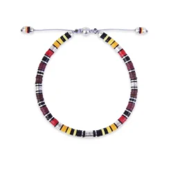 Rizon Bracelet I Burgundy Pattern I Sterling Silver