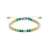 Rizon Bracelet I Green Pattern I Silver Discs