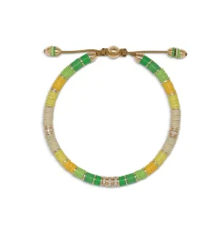 Rizon Bracelet I Green Pattern I Pave I Yellow Gold