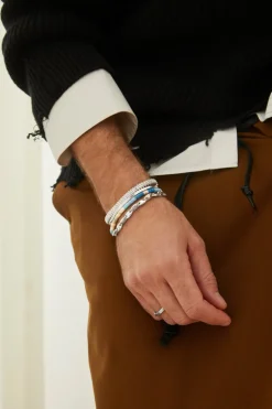 Rizon Bracelet I Light Blue Pattern I Sterling Silver