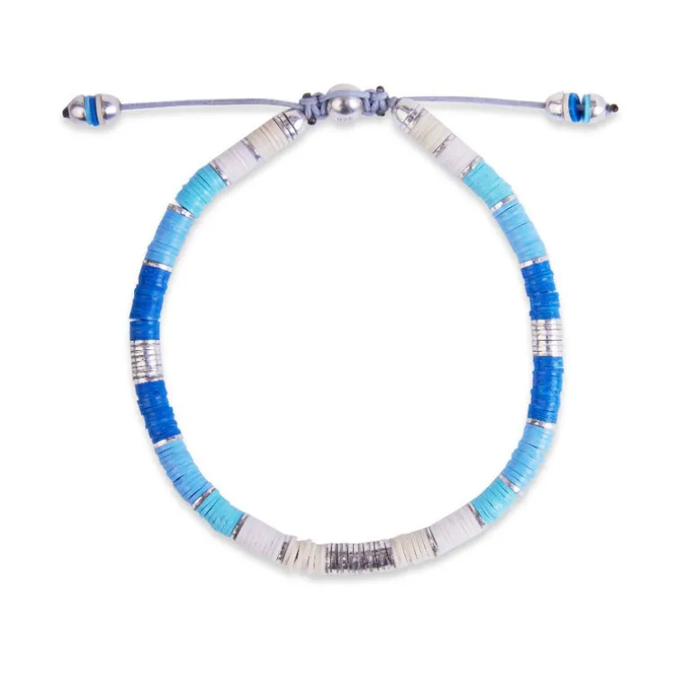 Rizon Bracelet I Light Blue Pattern I Sterling Silver