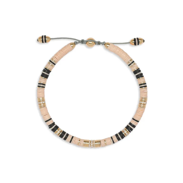 Rizon Bracelet I Light Pink Pattern I Pave I Yellow Gold