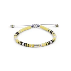 Rizon Bracelet I Light Yellow Pattern I Silver Discs