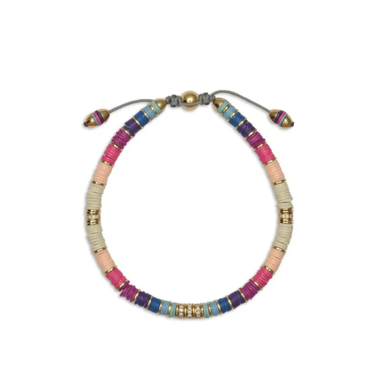 Rizon Bracelet I Pink Pattern I Pave I Yellow Gold