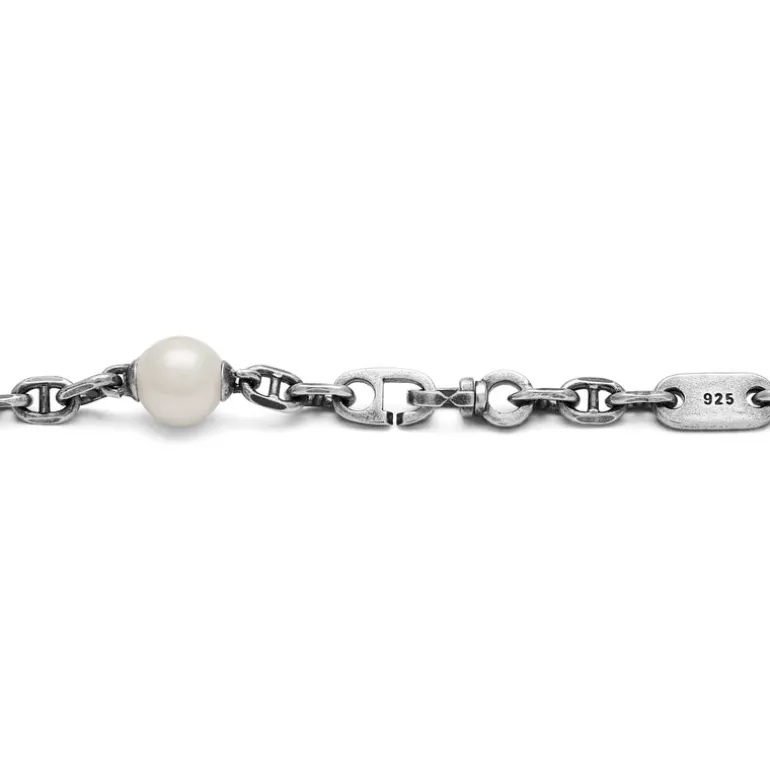 Sicar Necklace | White Pearls | Oxidized Sterling Silver