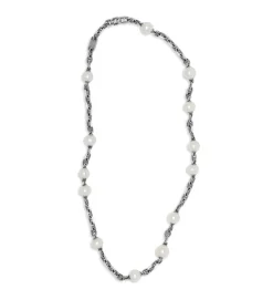 Sicar Necklace | White Pearls | Oxidized Sterling Silver
